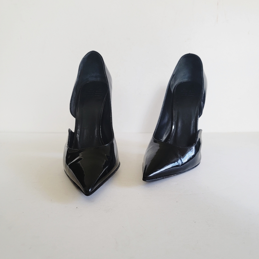 Givenchy D'orsay Black Patent Leather Pumps EU 36.5 US 6.5 Pointed Toe Designer
